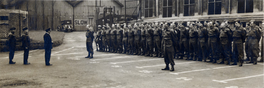Geological Survey and Museum and London Regional Company of the Home Guard on parade and being inspected by Admiral Sir Edward Evans, 1941 [No ref]