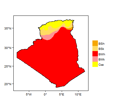 Koppen Geiger climate zones
