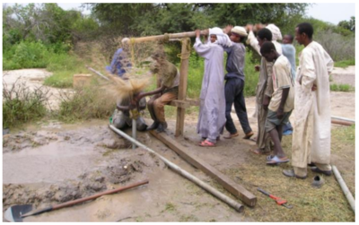 Manual drilling in Chad. Photo courtesy of Sylvia Gaya/RWSN (RWSN 2015)