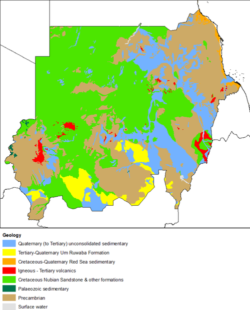 Simplified geological map of Sudan